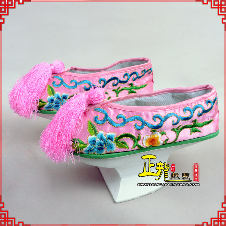 双牌京越剧戏鞋花盆底清朝皇后贵妃宫女花盆底 旗鞋