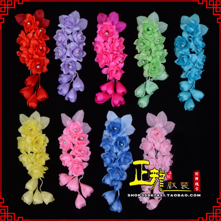 双牌鬓花头饰小花头花 真丝绢花