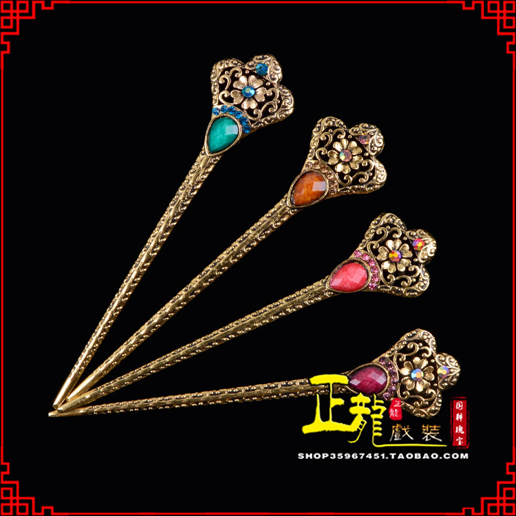 双牌头饰老旦青衣员外夫人簪子 老旦发簪